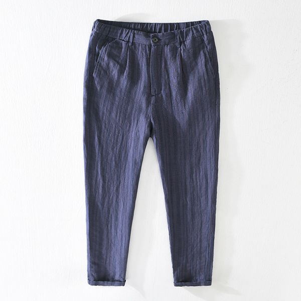men's pants men summer fashion japan simple style elastic waist striped linen ankle length straight pant male casual harajuku slim trou, Black
men's pants men summer fashion japan simple style elastic waist striped linen ankle length straight pant male casual harajuku slim trou, Black