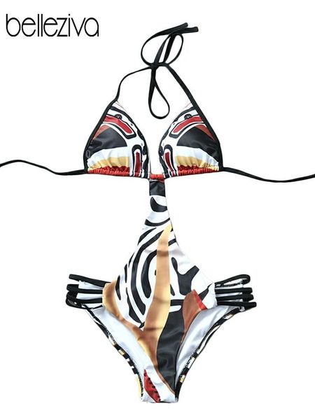 belleziva halter printed halter one-piece swimsuit women swimwear bikini female hollow bikini, White;black
belleziva halter printed halter one-piece swimsuit women swimwear bikini female hollow bikini, White;black