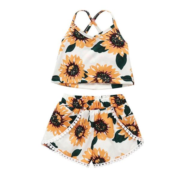 2020 toddler kids baby girls sets clothing 2020 summer sleeveless vest sunflower floral shorts outfits clothes meisjes kleding, White
2020 toddler kids baby girls sets clothing 2020 summer sleeveless vest sunflower floral shorts outfits clothes meisjes kleding, White