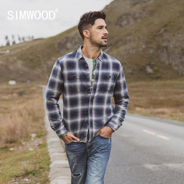 simwood 2019 autumn winter new double chest pockets plaid shirts men indigo shirt 100% cotton plus size clothes 190472, White;black
simwood 2019 autumn winter new double chest pockets plaid shirts men indigo shirt 100% cotton plus size clothes 190472, White;black