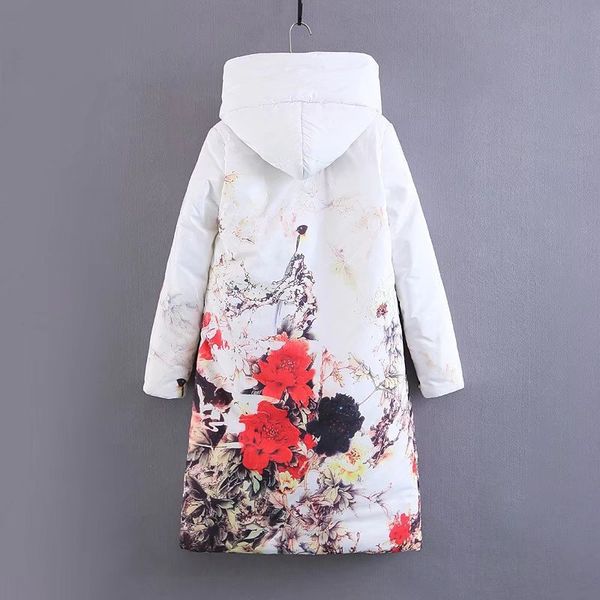 2017 western style autumn and winter women's dress new style hooded printed mid-length cotton-padded clothes, Blue;black
2017 western style autumn and winter women's dress new style hooded printed mid-length cotton-padded clothes, Blue;black