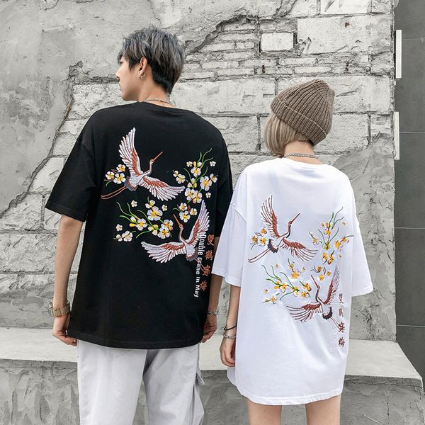 in the tide ins plum blossom вышивка красный коронованный журавль с коротким рукавом мужчины и женщины футболка свободные национальные обыча, White;black
in the tide ins plum blossom вышивка красный коронованный журавль с коротким рукавом мужчины и женщины футболка свободные национальные обыча, White;black