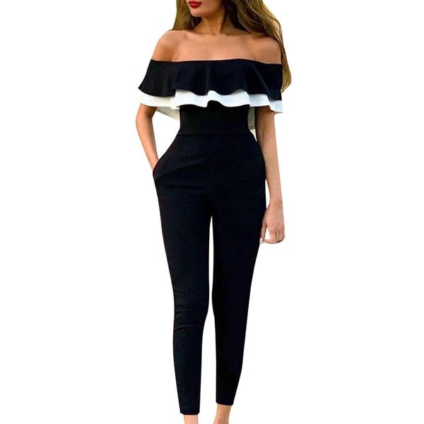 2019 women elegant jumpsuit romper slash neck black jumpsuit female ladies party jumpsuits women rompers #lr2, Black;white
2019 women elegant jumpsuit romper slash neck black jumpsuit female ladies party jumpsuits women rompers #lr2, Black;white