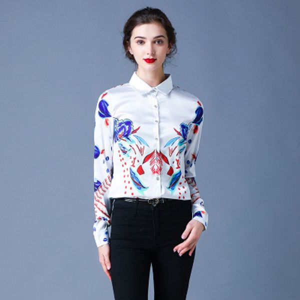 women's blouses & shirts,spring and autumn lady's beauty printing shirt,lap lapel neck long sleeve, White
women's blouses & shirts,spring and autumn lady's beauty printing shirt,lap lapel neck long sleeve, White