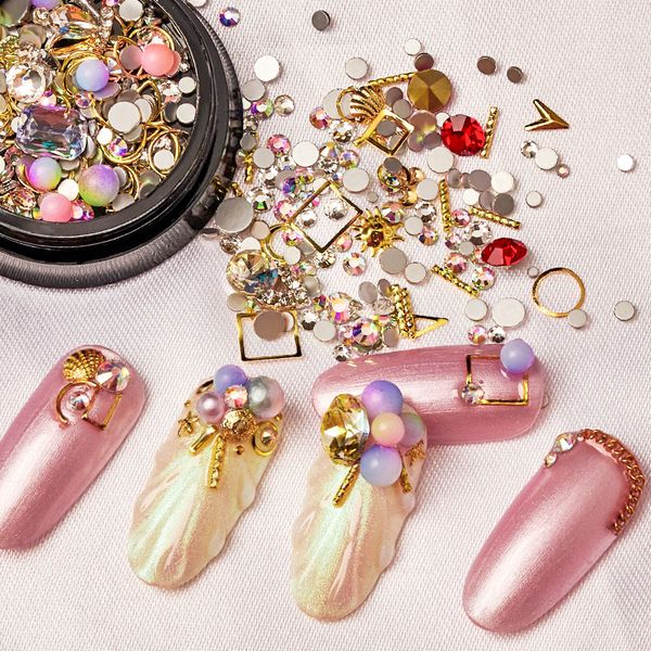 1box nail art decor mix color 3d rhinestones beads ab sequins shiny glitter charm diy nail art accessories, Silver;gold
1box nail art decor mix color 3d rhinestones beads ab sequins shiny glitter charm diy nail art accessories, Silver;gold