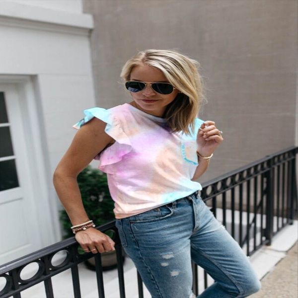 new round collar tie dyed rainbow t-shirt for women in 2020 season new round collar tie dyed rainbow t-shirt for women in 2020 season, White
new round collar tie dyed rainbow t-shirt for women in 2020 season new round collar tie dyed rainbow t-shirt for women in 2020 season, White