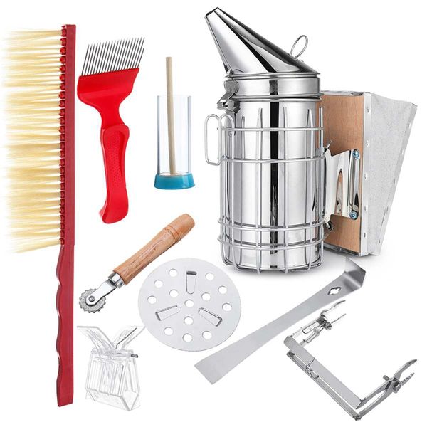 stainless steel beekeeping bee hive smoker kit heat shield protection scraper apiculture accessories equipment tools set
stainless steel beekeeping bee hive smoker kit heat shield protection scraper apiculture accessories equipment tools set