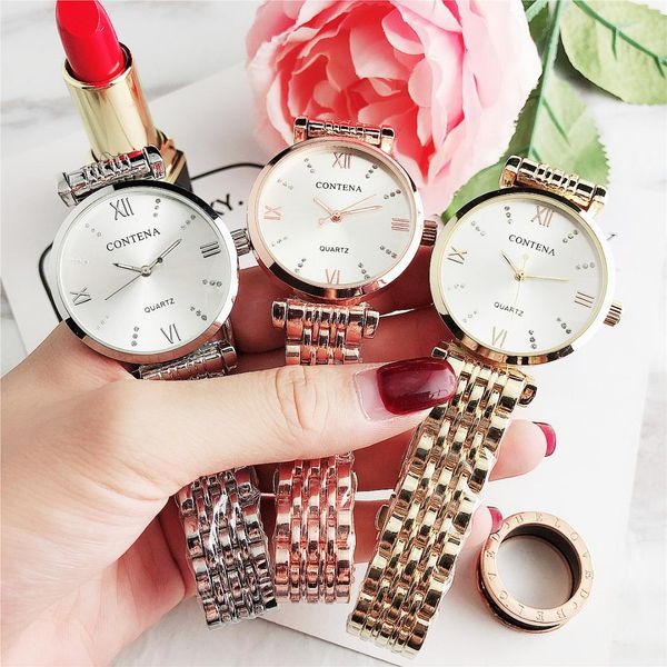 contena new arrival super quartz saati montre femme relojes nice women's fashion buniness wristwatch mujer clock, Slivery;brown
contena new arrival super quartz saati montre femme relojes nice women's fashion buniness wristwatch mujer clock, Slivery;brown