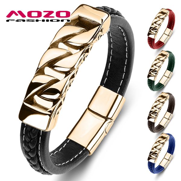 mozo fashion classic men bracelet genuine leather stainless steel charm bracelet women jewelry bracelets black, White
mozo fashion classic men bracelet genuine leather stainless steel charm bracelet women jewelry bracelets black, White