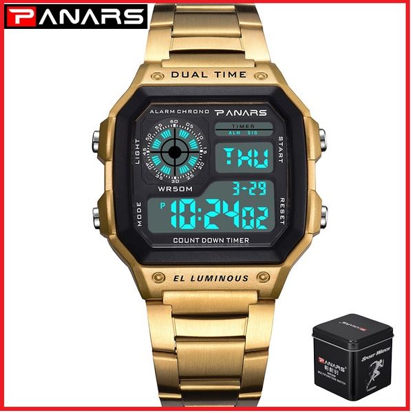 panars watch men sport digital watches chronograph waterproof watch stainless business wristwatches male clock relogio masculino, Slivery;brown
panars watch men sport digital watches chronograph waterproof watch stainless business wristwatches male clock relogio masculino, Slivery;brown
