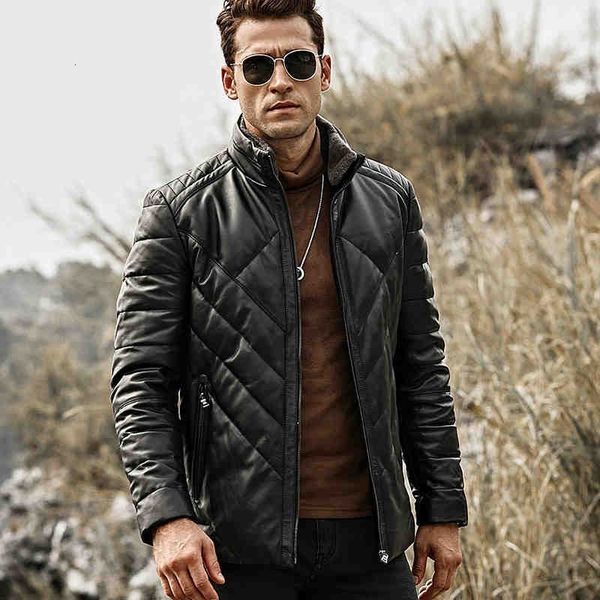 genuine leather down coat men casual zipper sheepskin jacket autumn winter lambswool collar warm outwear plus size, Black
genuine leather down coat men casual zipper sheepskin jacket autumn winter lambswool collar warm outwear plus size, Black