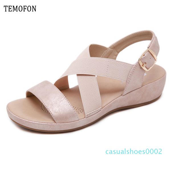 temofon 2020 summer women shoes sandals peep toe gladiator sandals women casual wedge shoes ladies footwear flats 36-42 c02, Black
temofon 2020 summer women shoes sandals peep toe gladiator sandals women casual wedge shoes ladies footwear flats 36-42 c02, Black