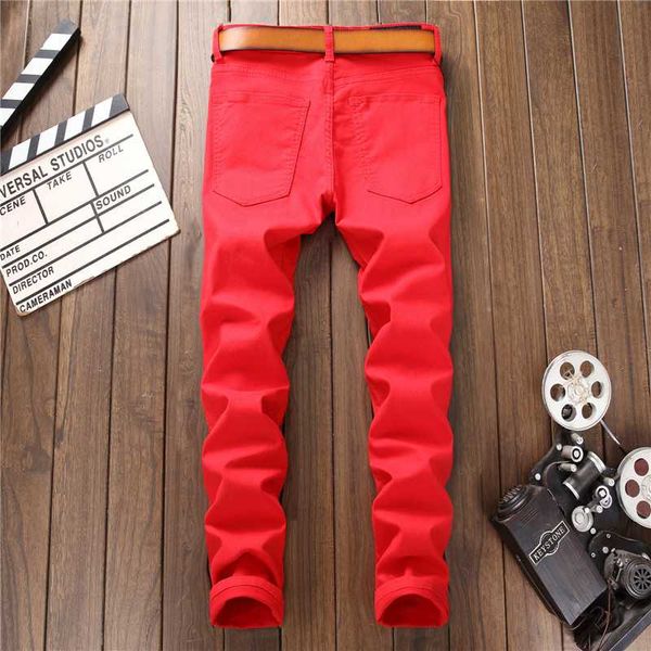 men's high streetwear causal red ripped skinny jeans phoenix bird rose embroidered elastic male hiphop skinny denim pants, Blue
men's high streetwear causal red ripped skinny jeans phoenix bird rose embroidered elastic male hiphop skinny denim pants, Blue
