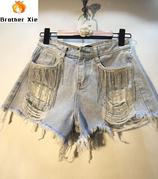 do old jean shorts women summer wear new style industrial tassels beads diamond set holes denim shorts women's pants jeans, Blue
do old jean shorts women summer wear new style industrial tassels beads diamond set holes denim shorts women's pants jeans, Blue