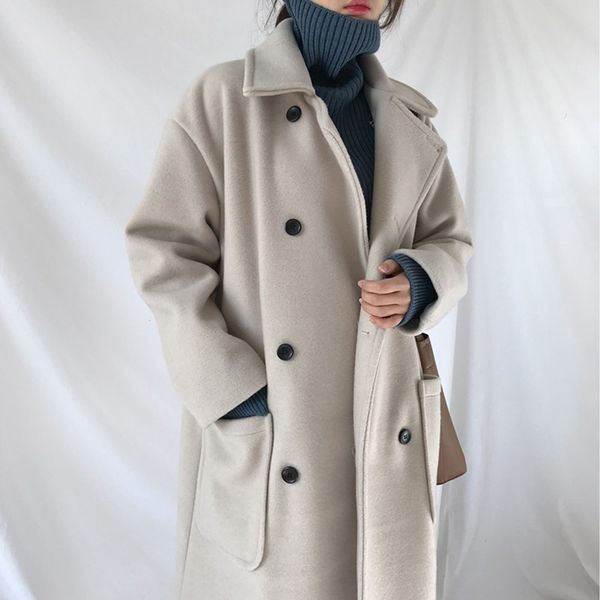women clothes 2019 double-breasted woolen coat korean style women coat fashion clothing warm clothes autumn winter, Black
women clothes 2019 double-breasted woolen coat korean style women coat fashion clothing warm clothes autumn winter, Black