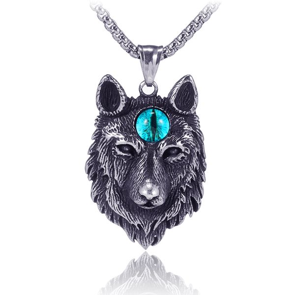 european and american hip hop halloween blue eye wolf head pendant fashion rock tide male stainless steel necklace 9-x00042, Silver
european and american hip hop halloween blue eye wolf head pendant fashion rock tide male stainless steel necklace 9-x00042, Silver