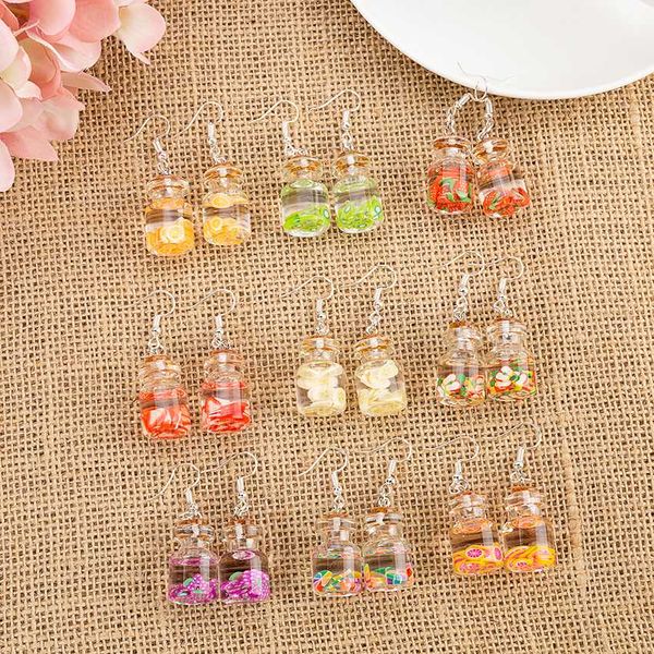 1pair multicolor glass bottle with fruit drop earrings for women children birthday gift, Silver
1pair multicolor glass bottle with fruit drop earrings for women children birthday gift, Silver