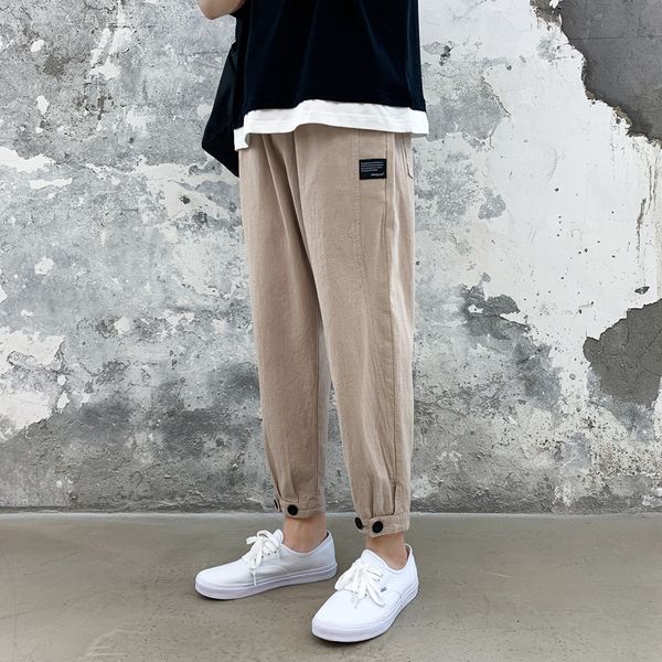 2019 summer japanese style streetwear comfort thin cotton linen cargo ankle length men pants, Black
2019 summer japanese style streetwear comfort thin cotton linen cargo ankle length men pants, Black