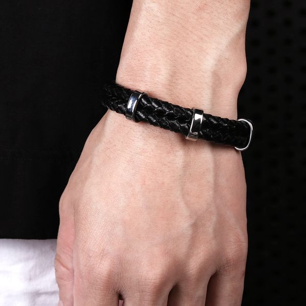 leather bracelets handmade classic men bracelet double circle leather chain bracelet stainless steel buckle men bangles, Black
leather bracelets handmade classic men bracelet double circle leather chain bracelet stainless steel buckle men bangles, Black