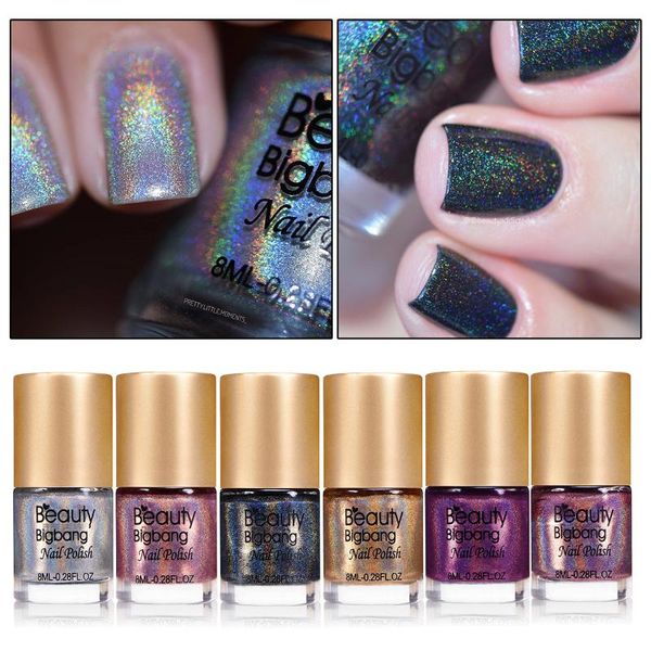 beautybigbang 6 bottles holographic nail polish glitter shimmer laser holo nail varnish color art decorations 001-006
beautybigbang 6 bottles holographic nail polish glitter shimmer laser holo nail varnish color art decorations 001-006