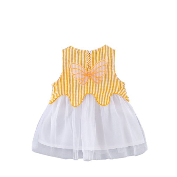 girls dress summer children's clothing new striped mesh butterflies on the back wings sleeveless cute children shirt, Red;yellow
girls dress summer children's clothing new striped mesh butterflies on the back wings sleeveless cute children shirt, Red;yellow