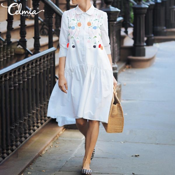 fashion women summer lapel shirt dress celmia flower print casual sundress loose long sleeve buttons vestidos oversized 5xl robe, Black;gray
fashion women summer lapel shirt dress celmia flower print casual sundress loose long sleeve buttons vestidos oversized 5xl robe, Black;gray