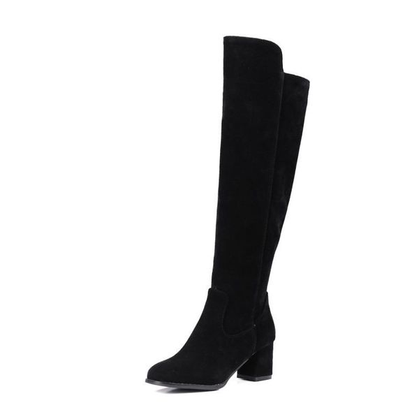 british style womens over knee boots side zip winter new fashion faux suede pointed toe female shoes high thick heel footwear, Black
british style womens over knee boots side zip winter new fashion faux suede pointed toe female shoes high thick heel footwear, Black