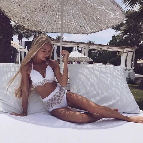 women's swimwear 2021 european and american fashion spring bikini solid color backless swimsuit, White;black
women's swimwear 2021 european and american fashion spring bikini solid color backless swimsuit, White;black
