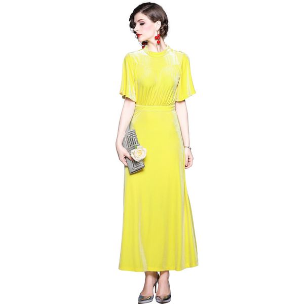 european and american autumn and spring new retro vintage dress stand collar short sleeve dress party a -line long skirt empire dress, Black;gray
european and american autumn and spring new retro vintage dress stand collar short sleeve dress party a -line long skirt empire dress, Black;gray