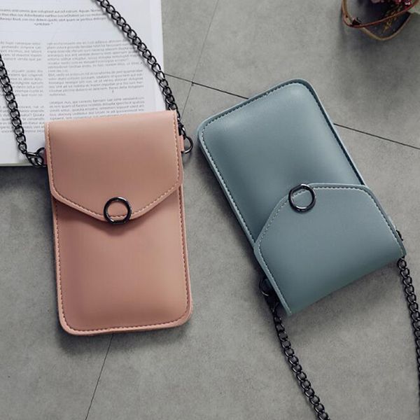 female mobile phone bag with chain transparent touchable solid color simplicity pu leather credit bank card case crossbody bag
female mobile phone bag with chain transparent touchable solid color simplicity pu leather credit bank card case crossbody bag