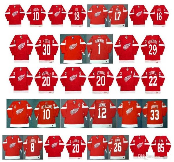 vintage detroit red wings jerseys 18 danny gare 10 ron duguay 33 kris draper 12 marcel dionne 10 alex delvecchio 22 dino ciccarelli hockey, Black;red
vintage detroit red wings jerseys 18 danny gare 10 ron duguay 33 kris draper 12 marcel dionne 10 alex delvecchio 22 dino ciccarelli hockey, Black;red