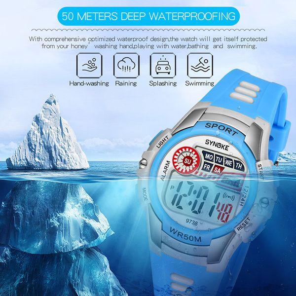 newly 1 pcs children kids student digital electronic watch waterproof round dial adjustable strap fdm, Blue
newly 1 pcs children kids student digital electronic watch waterproof round dial adjustable strap fdm, Blue