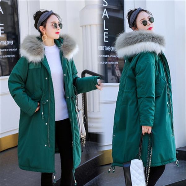 2019 warm long coat winter jacket women loose hooded 100 kg can wear parka plus size thick big fur collar cotton outwear l714, Black
2019 warm long coat winter jacket women loose hooded 100 kg can wear parka plus size thick big fur collar cotton outwear l714, Black