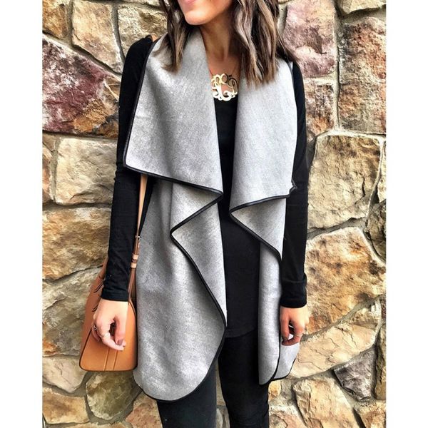 fashion autumn women solid color turn-down collar sleeveless jacket vest casual cardigan jacket, Black;white
fashion autumn women solid color turn-down collar sleeveless jacket vest casual cardigan jacket, Black;white