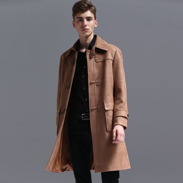 minglu brand mens coat autumn and winter horn button solid color chamois long jacket man plus size 6xl casual trench coat men, Black
minglu brand mens coat autumn and winter horn button solid color chamois long jacket man plus size 6xl casual trench coat men, Black