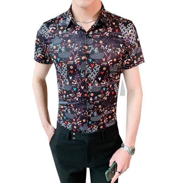 new men summer shirt casual printed button short sleeve korean slim fit hawaiian shirt male plus size -4xl, White;black
new men summer shirt casual printed button short sleeve korean slim fit hawaiian shirt male plus size -4xl, White;black