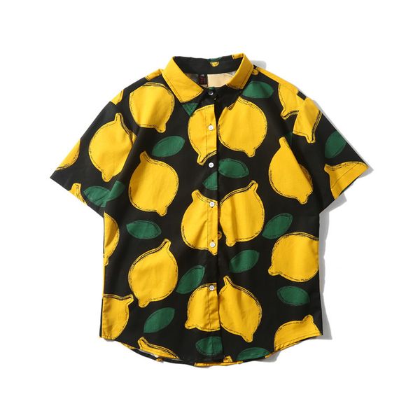 men's short-sleeved shirt summer lemon printing printed shirt men's comfortable thin loose short-sleeved casual printed, White;black
men's short-sleeved shirt summer lemon printing printed shirt men's comfortable thin loose short-sleeved casual printed, White;black