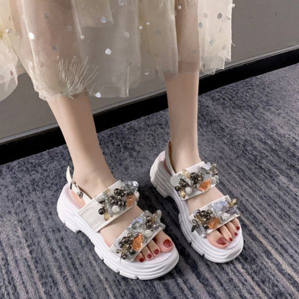european station with sandals female ins tide 2020 summer new wild pancake thick bottom word with roman shoes, Black
european station with sandals female ins tide 2020 summer new wild pancake thick bottom word with roman shoes, Black