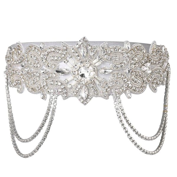 flapper headband roaring 20s bridal headpiece 1920s great gatsby accessory with rhinestones chain for 1920s themed wedding cos, Golden;white
flapper headband roaring 20s bridal headpiece 1920s great gatsby accessory with rhinestones chain for 1920s themed wedding cos, Golden;white