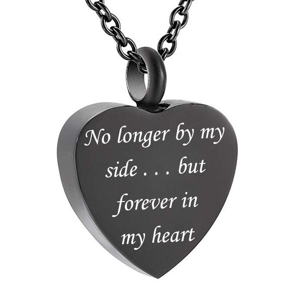 no longer by my side but forever in my heart cremation ashes urn pendant memorial necklace, Silver 
no longer by my side but forever in my heart cremation ashes urn pendant memorial necklace, Silver