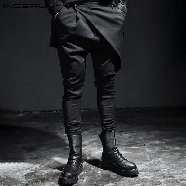 incerun 2020 мода стиль punk мужчины брюки кнопка сплошной цвет joggers streetwear нерегулярное брюки мужчины повседневная шаровары s-5xl, Black 
incerun 2020 мода стиль punk мужчины брюки кнопка сплошной цвет joggers streetwear нерегулярное брюки мужчины повседневная шаровары s-5xl, Black