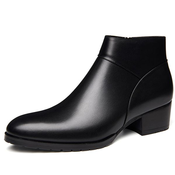 autumn winter new mens genuine leather boots high heels cow leather business dress ankle boots shoes men pointed toe zipper boot, Black
autumn winter new mens genuine leather boots high heels cow leather business dress ankle boots shoes men pointed toe zipper boot, Black