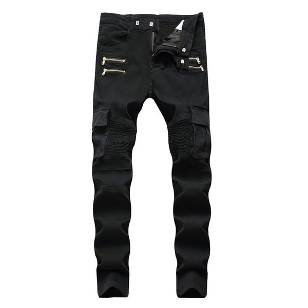 fashion motorcycle mens straight jeans zipper pleated army green mens jeans with pockets mens long trousers, Blue
fashion motorcycle mens straight jeans zipper pleated army green mens jeans with pockets mens long trousers, Blue