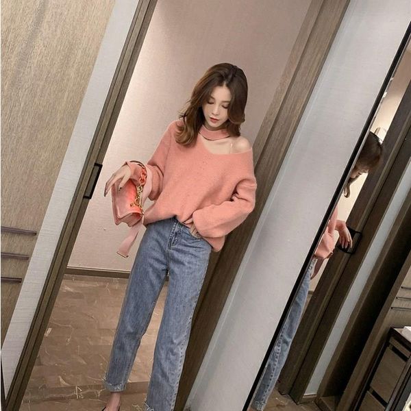 fall v-neck knitted sweater solid women plus size off shoulder sweater pullovers winter female loose sweaters oversize, White;black
fall v-neck knitted sweater solid women plus size off shoulder sweater pullovers winter female loose sweaters oversize, White;black