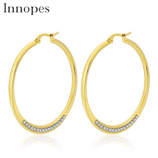 innopes fashion steel big circle hoop earrings for women modern smooth round creole loop earring party halka kupe jewelry, Golden;silver
innopes fashion steel big circle hoop earrings for women modern smooth round creole loop earring party halka kupe jewelry, Golden;silver