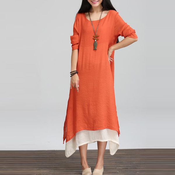 women's plus size cotton linen loose dress long sleeve solid color spring dress ladies casual stitching ropa mujer #lr3, Black;gray
women's plus size cotton linen loose dress long sleeve solid color spring dress ladies casual stitching ropa mujer #lr3, Black;gray