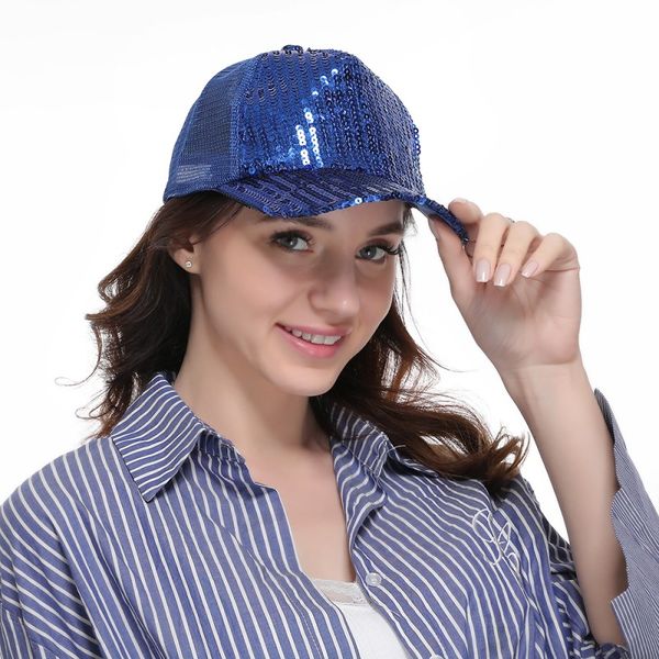 sequins baseball cap mesh breathable cap trend solid color sunscreen sun hat, Blue;gray
sequins baseball cap mesh breathable cap trend solid color sunscreen sun hat, Blue;gray