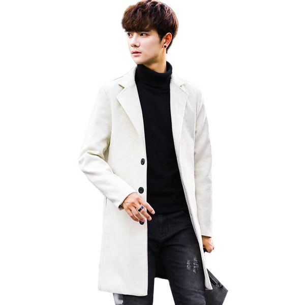 white men's windbreaker jacket fashion business casual men long coats young slim warm and comfortable clothing khaki blue trench, Tan;black 
white men's windbreaker jacket fashion business casual men long coats young slim warm and comfortable clothing khaki blue trench, Tan;black