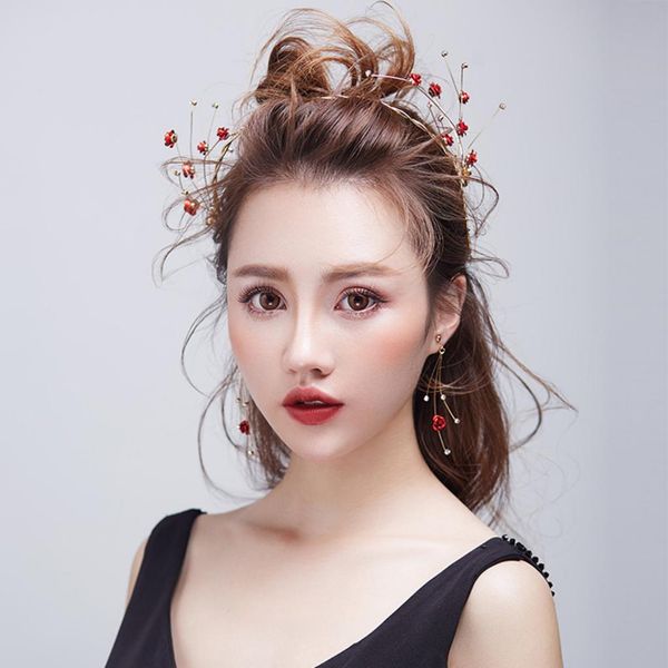 girls' gold plated mini red flowers headband earrings set wedding bridal jewelry, Silver
girls' gold plated mini red flowers headband earrings set wedding bridal jewelry, Silver
