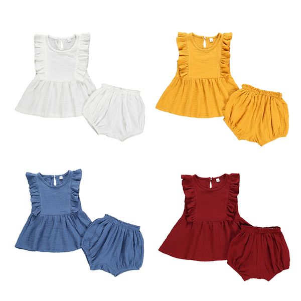 baby girls outfits solid ruffle flying sleeve casual dress shorts two-piece sets kids leisure clothes girls baby clothes 18m-4t 07, White
baby girls outfits solid ruffle flying sleeve casual dress shorts two-piece sets kids leisure clothes girls baby clothes 18m-4t 07, White